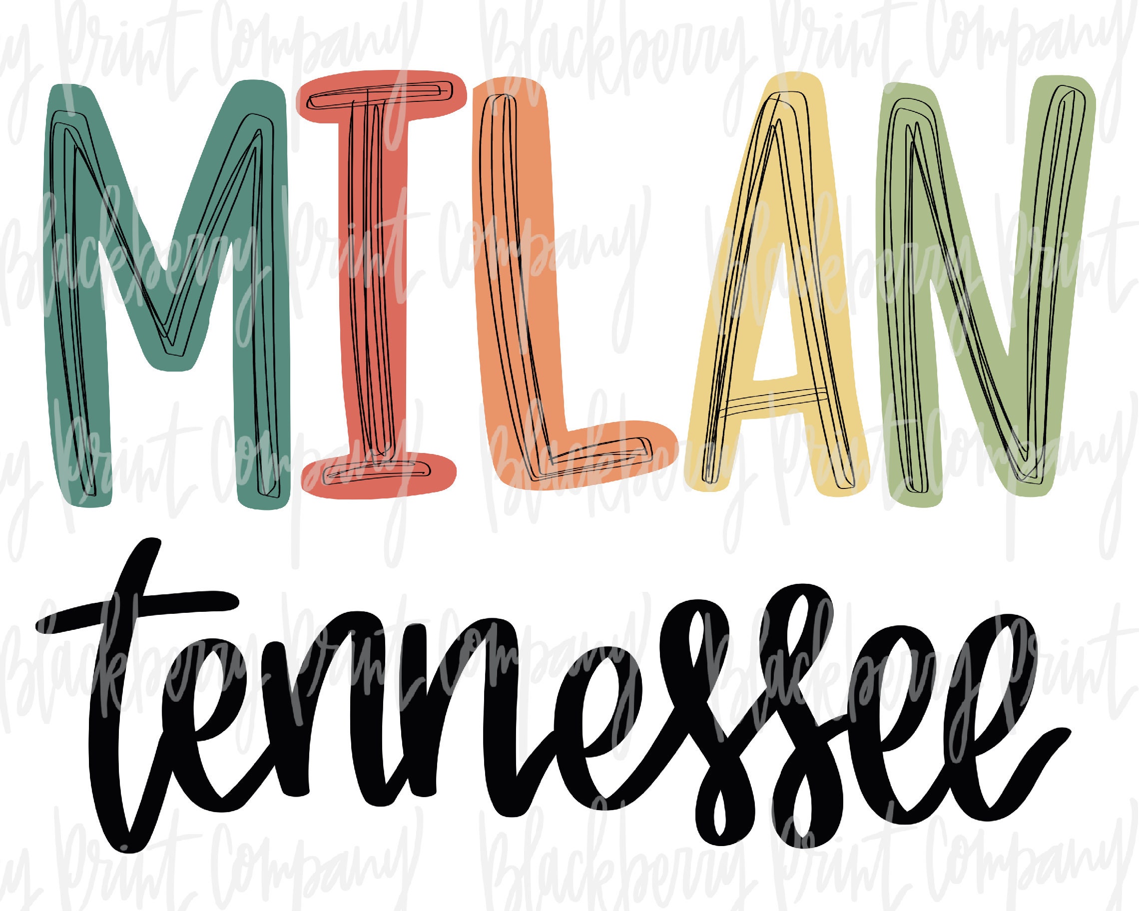 Milan TN City State PNG Sublimation Digital Download Hand Etsy