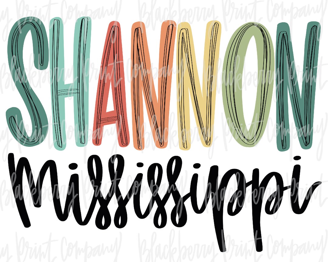 Shannon MS City State PNG Sublimation Printable Etsy