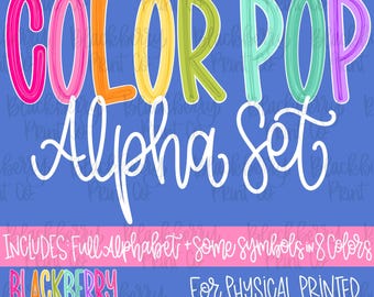 Color Pop Hand Drawn Letter Alpha Set PNG Digital Download Hand Drawn Sublimation DTF