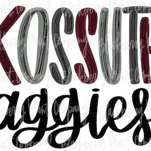 Kossuth Aggies PNG Sublimation Printable Digital Download