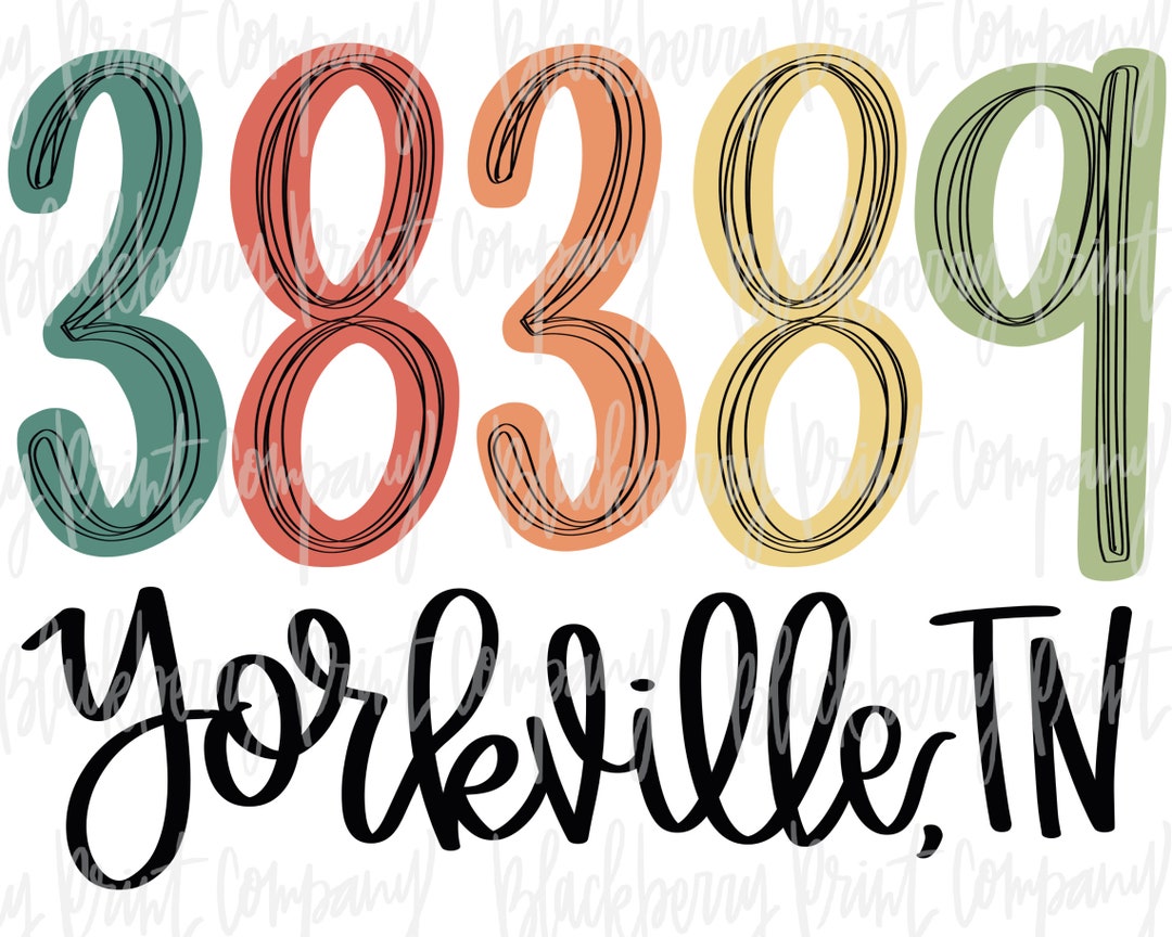 38389 Yorkville TN PNG Sublimation Printable Etsy