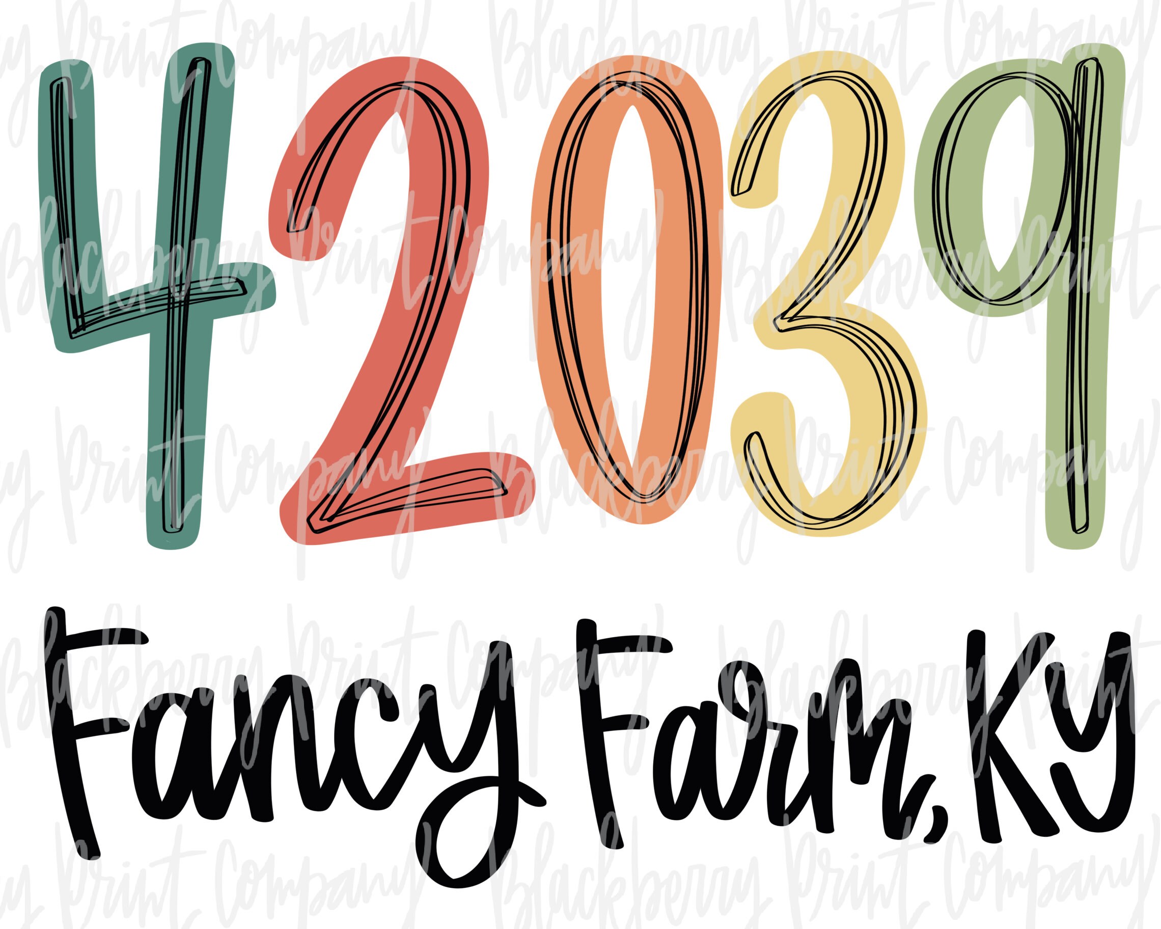 42039 Fancy Farm KY Zip Code PNG Etsy
