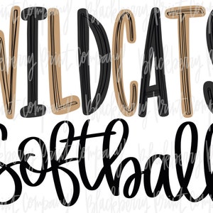 Wildcats Softball PNG Sublimation Imprimable
