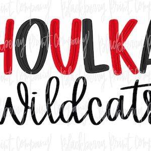 Houlka Wilcats School Mascotte PNG Sublimation Imprimable