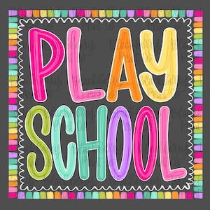 Custom Personalized Color Pop Border PNG, Digital Download, Hand Drawn PNG, Sublimation, DTF, Back to School image 3