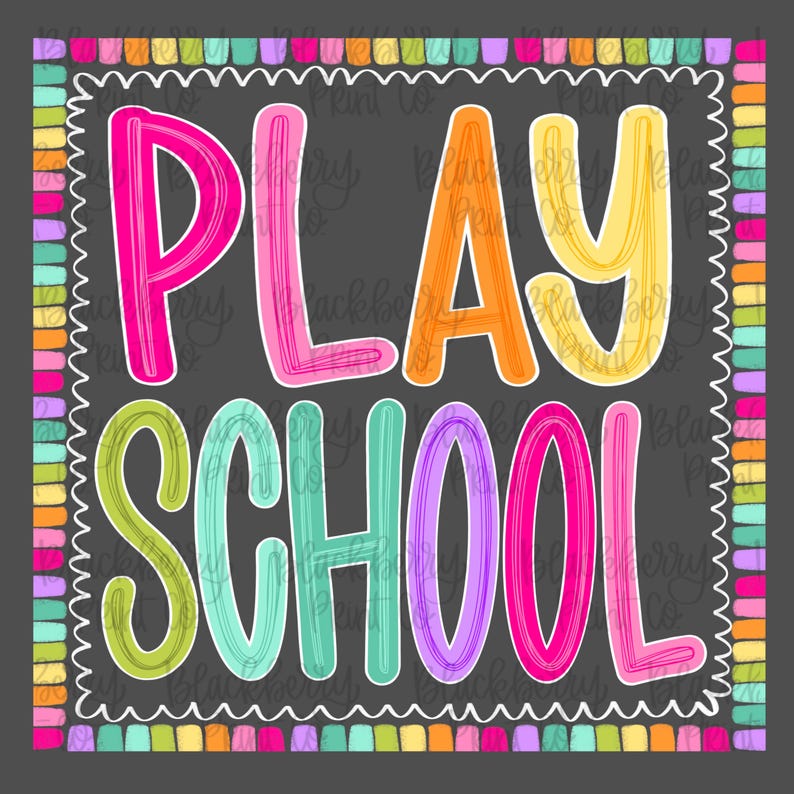 Custom Personalized Color Pop Border PNG, Digital Download, Hand Drawn PNG, Sublimation, DTF, Back to School image 3