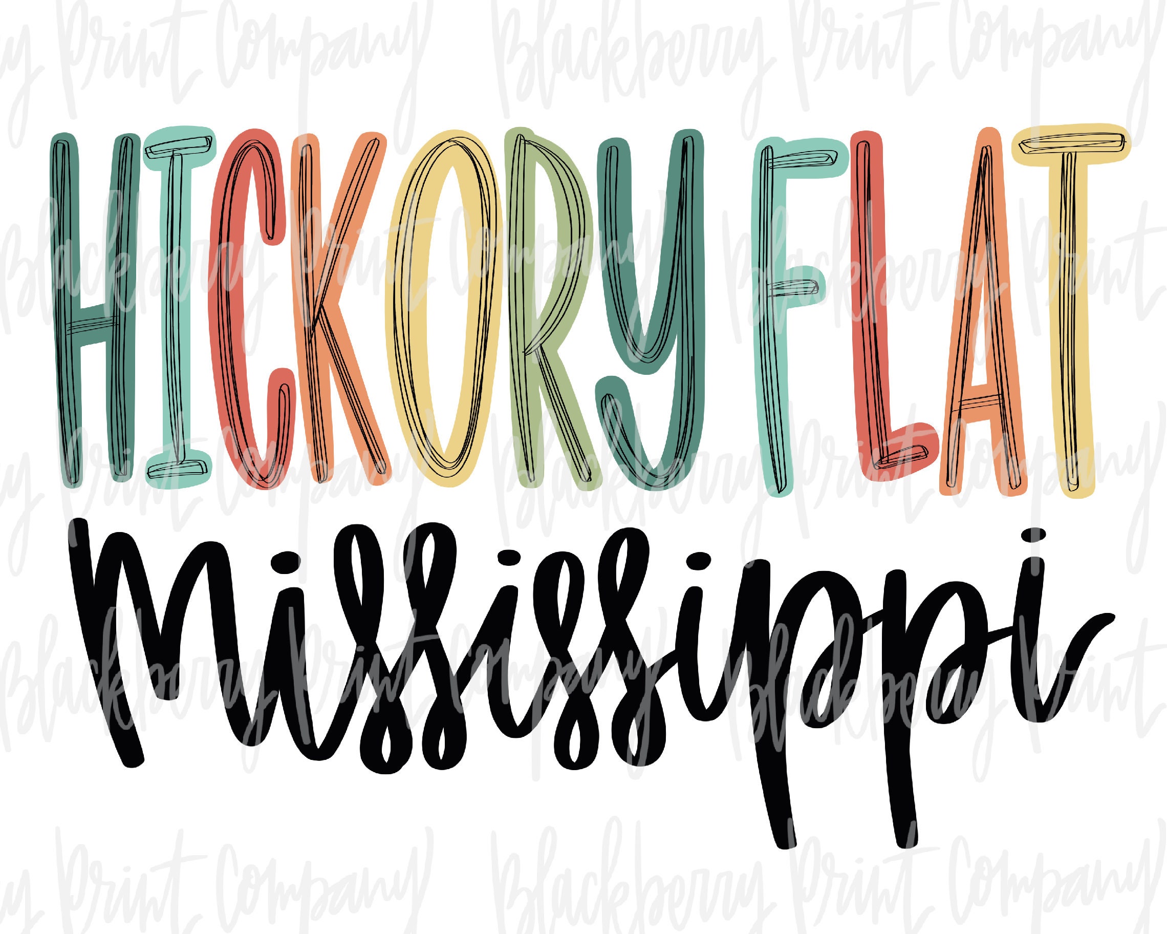 Hickory Flat MS City State PNG Sublimation Printable Etsy UK