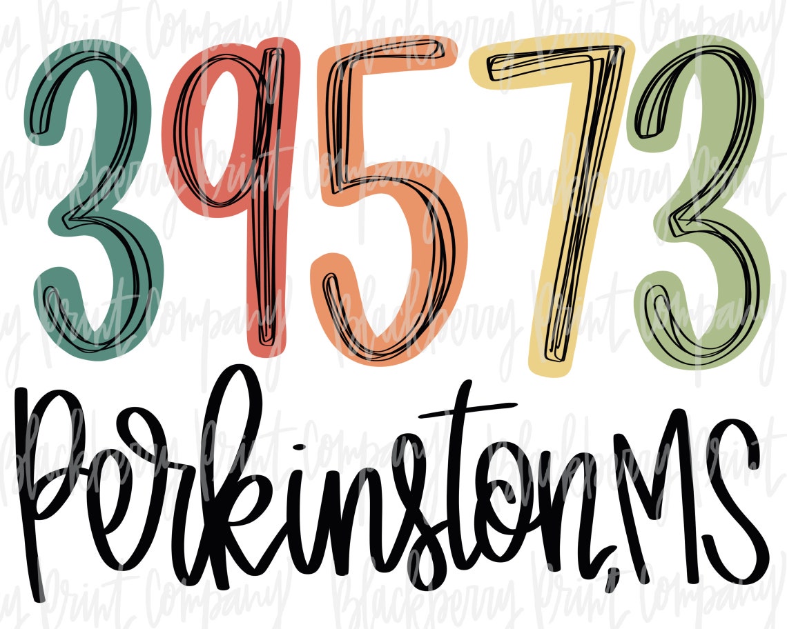 39573 Perkinston MS PNG Zip Code Sublimation Printable Etsy