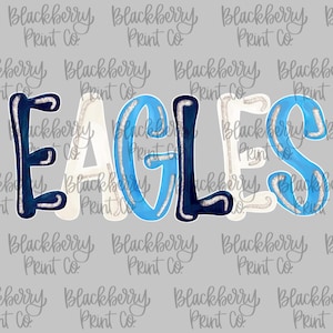 Eagles Mascot Glitter Pop PNG Digital Download Hand Drawn Sublimation DTF