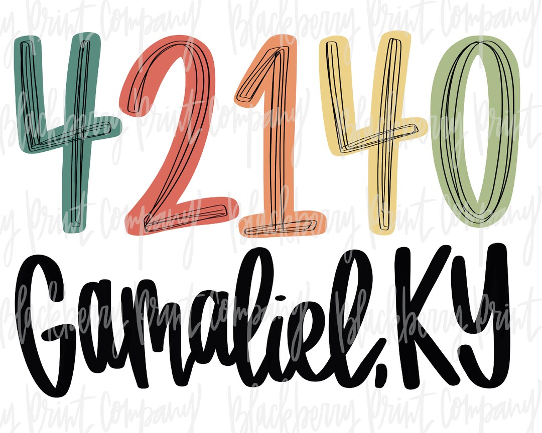 42140 Gamaliel KY PNG Zip Code Sublimation Printable Etsy