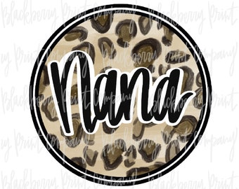 Leopard Nana Circle PNG Sublimación Descarga digital imprimible