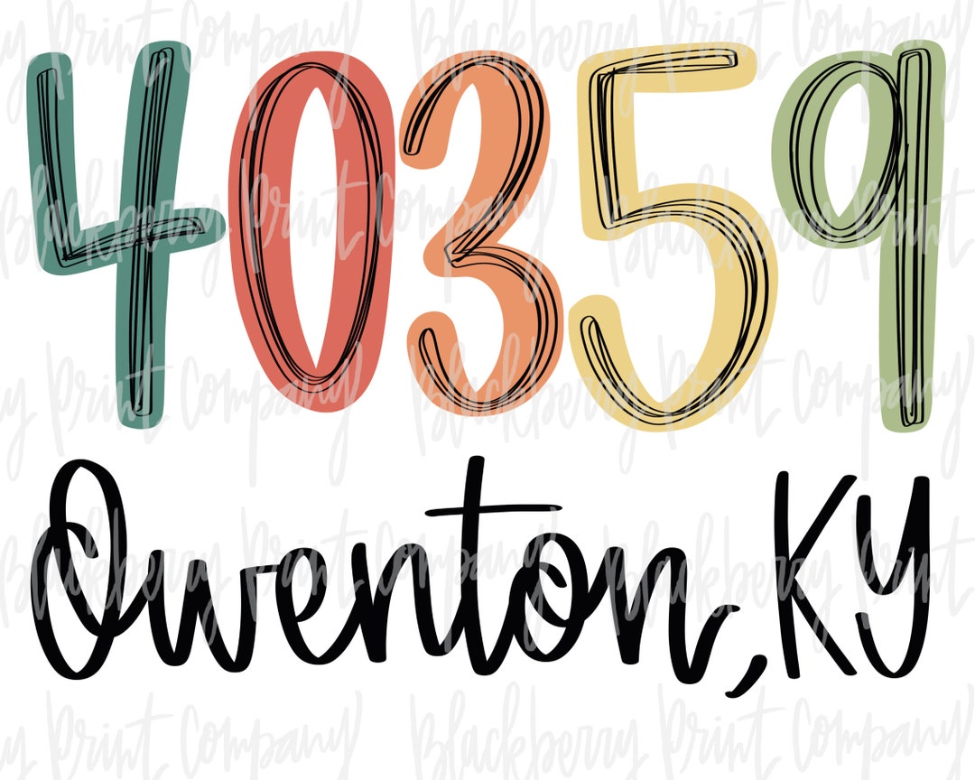 40359 Owenton KY Zip Code PNG Sublimation Etsy