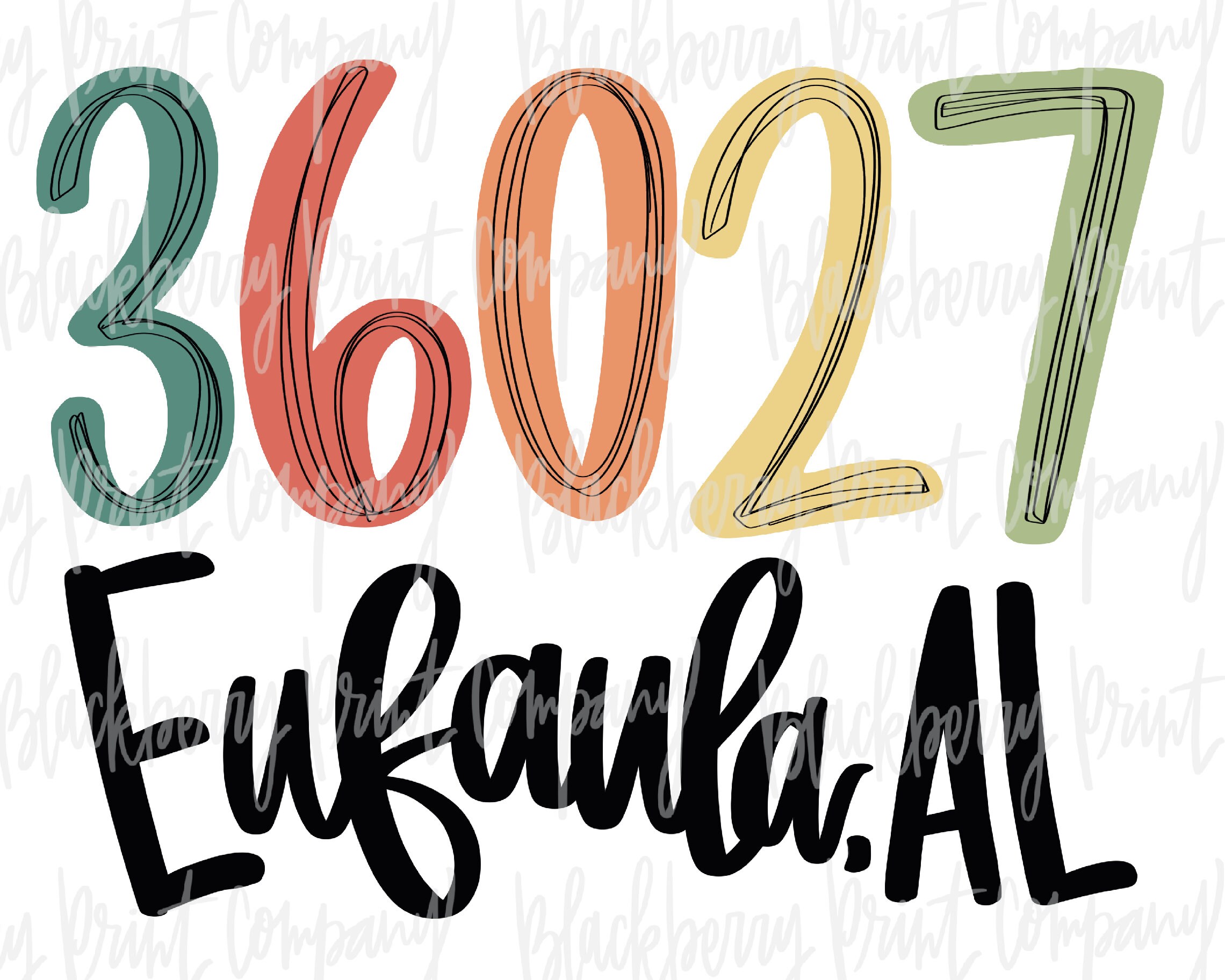 Eufaula AL Zip Code PNG Sublimation Digital Download Etsy