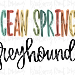 Ocean Springs Greyhounds PNG Sublimazione Stampabile