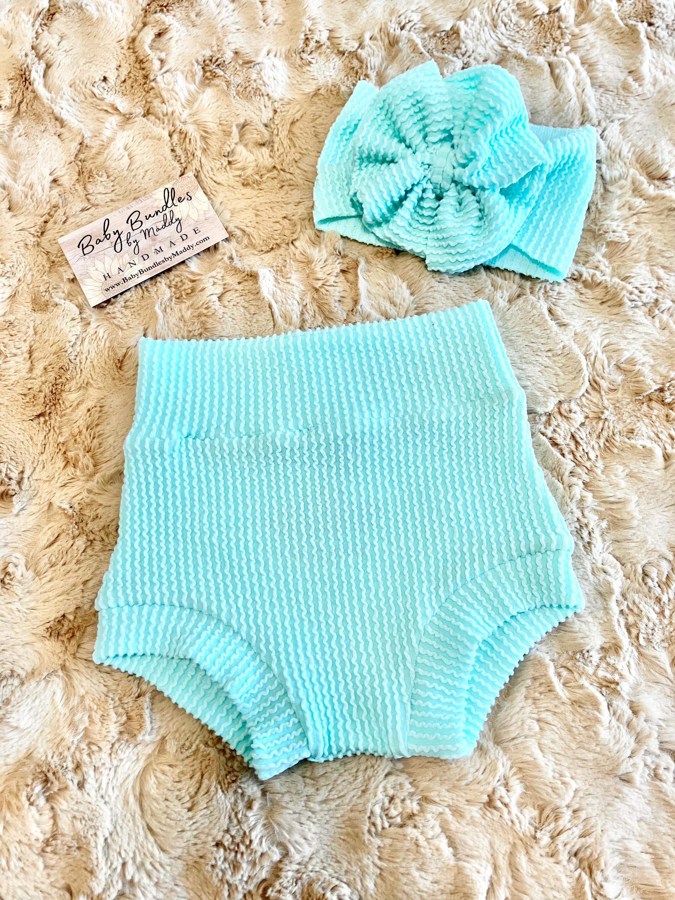 Pastel Wavy Rib Bummies and Bow Set, Spring Summer Baby Fashion - Etsy