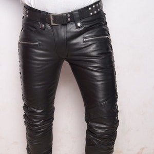 Leather Pants for Men's Handmade Vegan Leather Jeans - Etsy