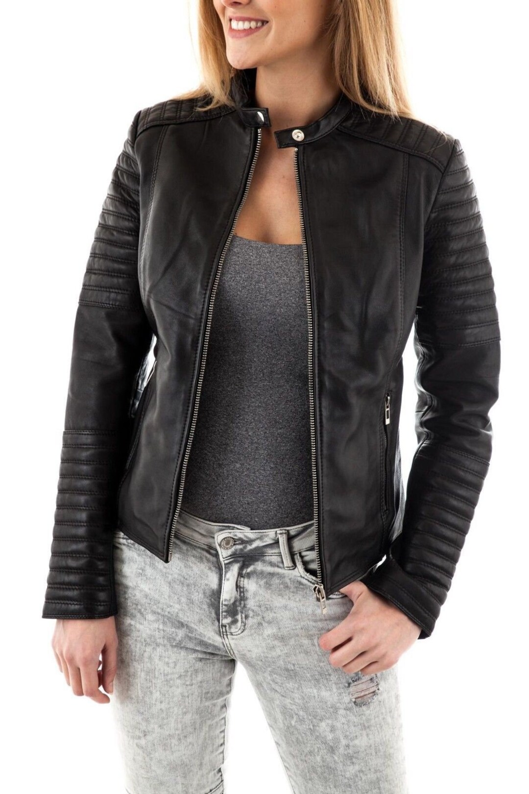 Haliva - Afternoon Rose - Braune Bomberjacke Mit Schönem Blumendruck