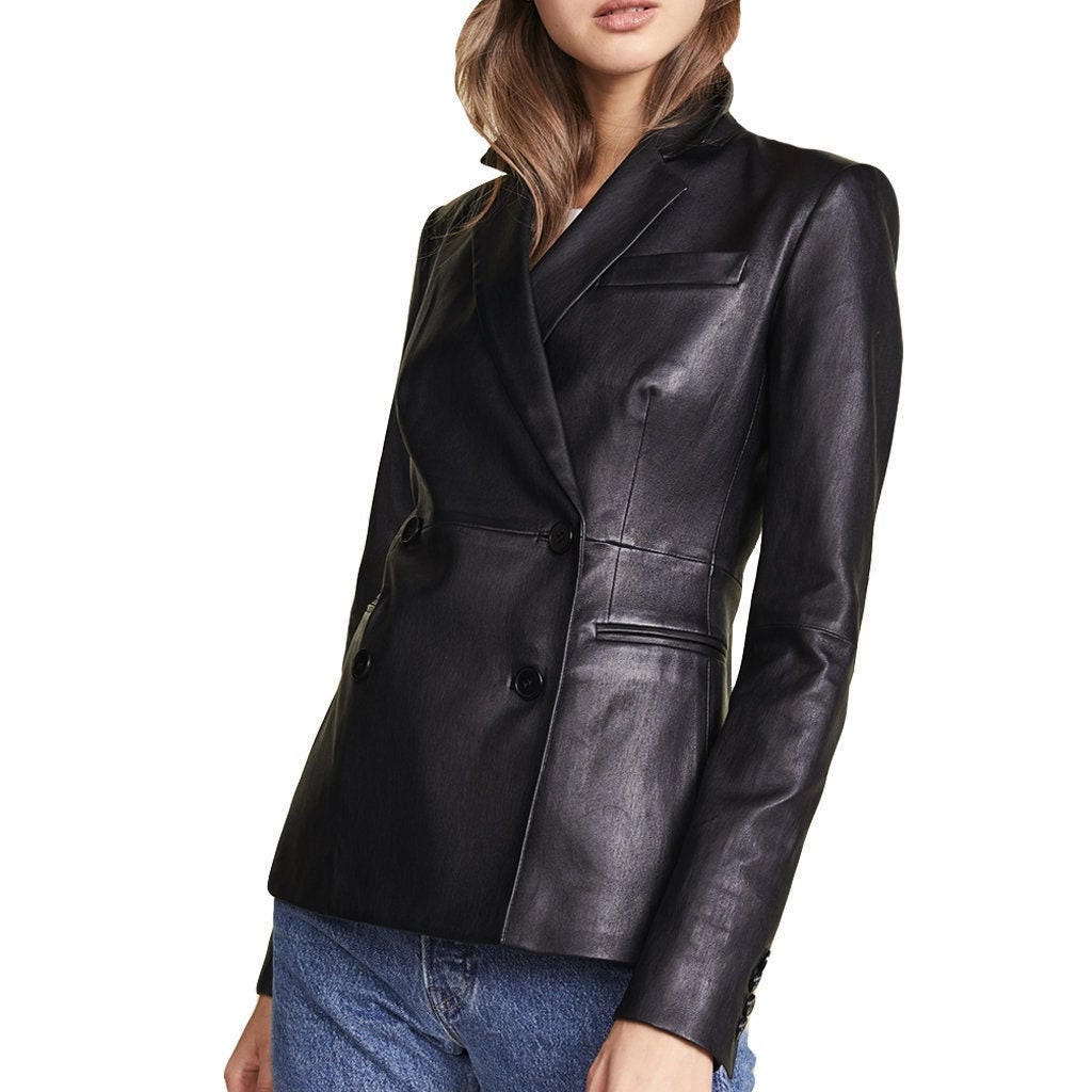 Theory bristol top leather blazer