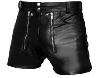 Short Sweatpants for men Pant Leather men Real leather shorts Leather Shorts Summer shorts Gay Shorts Men jeans Leather Pant Party Shorts 1