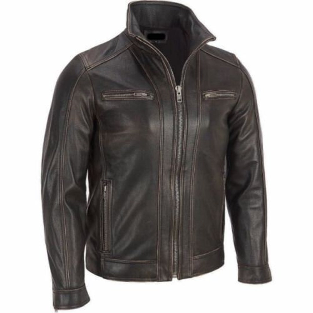 Leather Jacket for Men's Handmade Biker Jacket for - Etsy