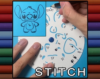 SpinDrawKids Stitch – Surprise Drawing Game for Kids | Spin & Draw | PNG Digital Download