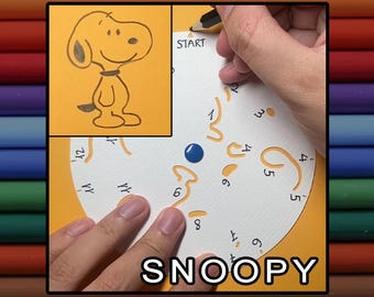 SpinDrawKids Snoopy Peanuts – Surprise Drawing Game for Kids | Spin & Draw | PNG Digital Download