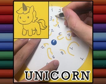 SpinDrawKids ユニコーン – 子供向けサプライズお絵かきゲーム | スピン＆ドロー | PNGデジタルダウンロード
