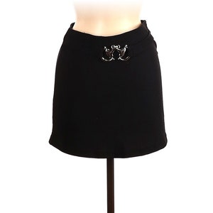Vintage 90s/y2k black mini skirt with silver buckle