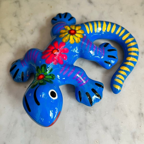 Handmade Ceramic Mexican Folk Talavera Lizards