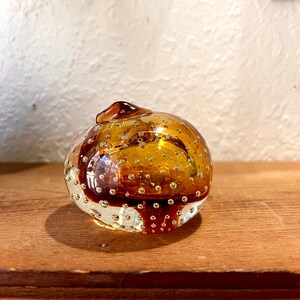 Vintage Kreiss Amber Glass Apple Paperweight