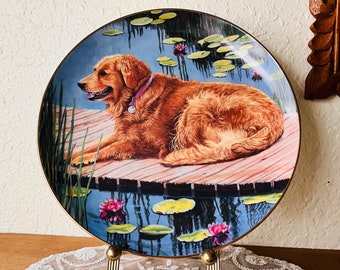 Vintage Dockside Retriever Collector Plate by Patricia Bourque 8"