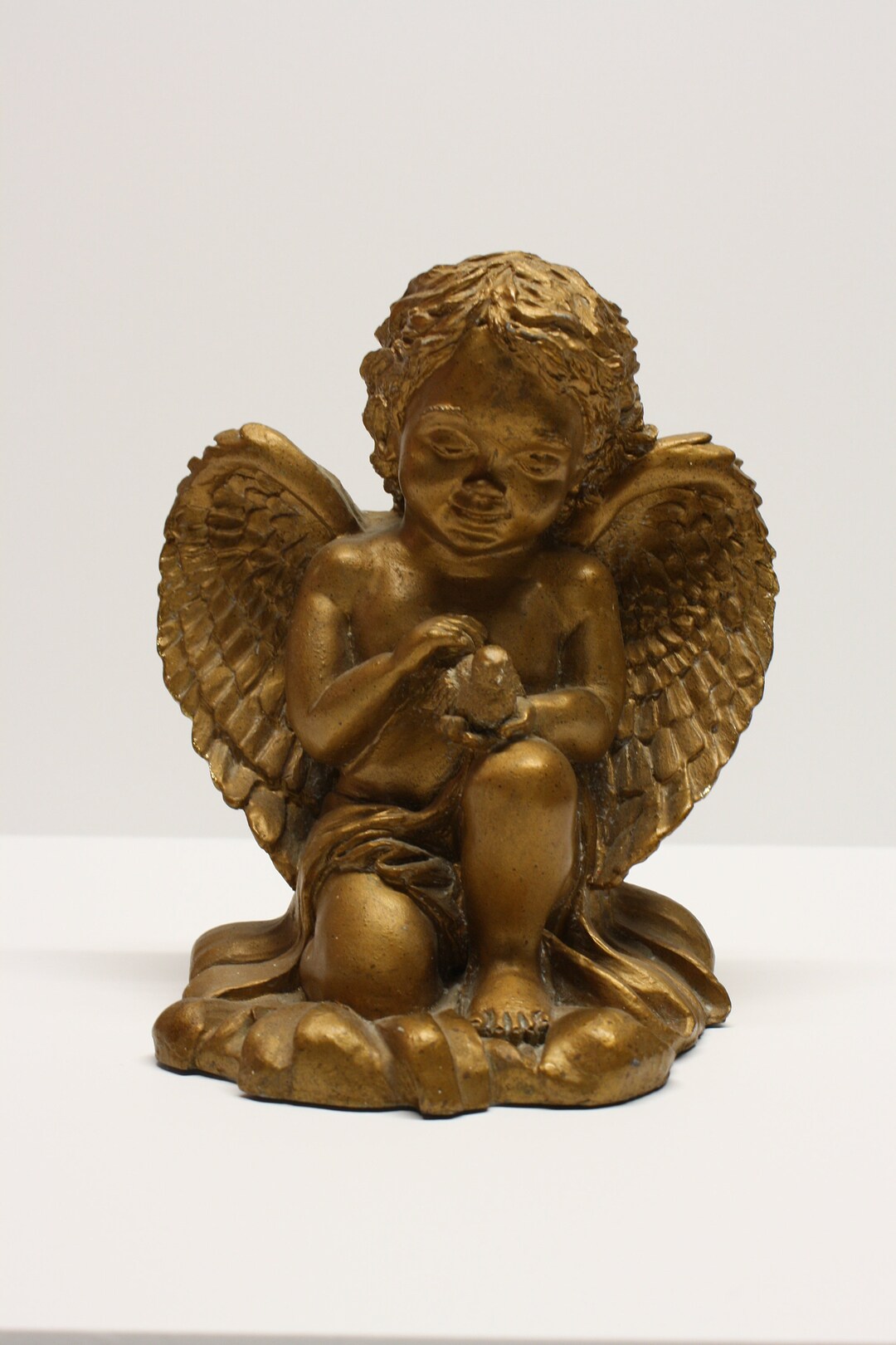 Vintage Gold Angel Bookend Statue Etsy