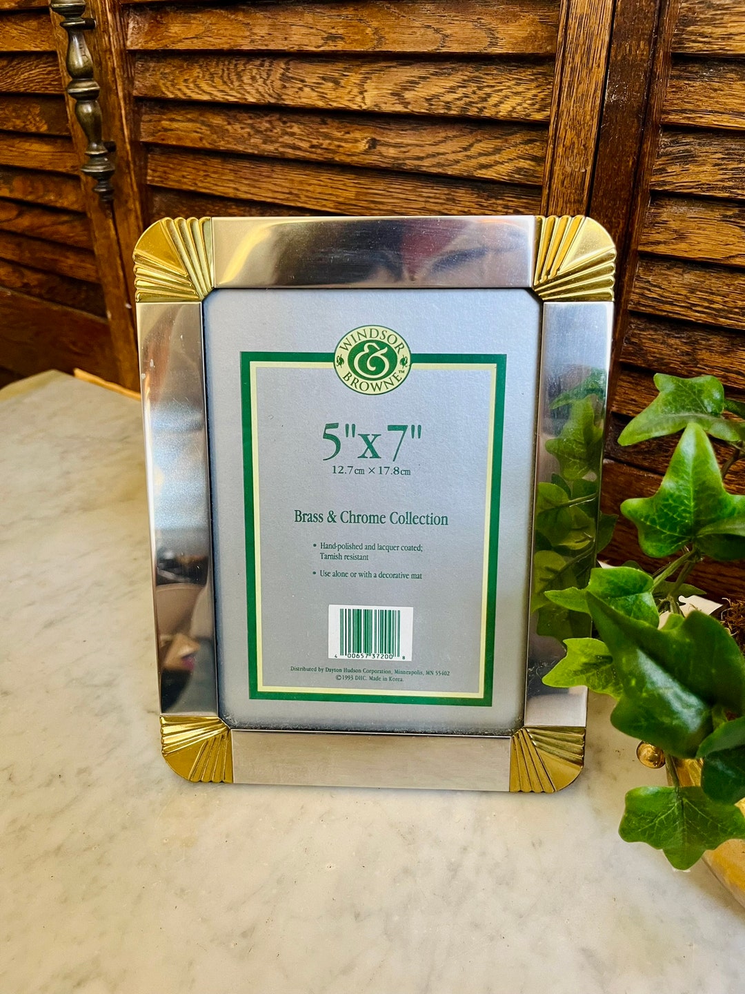 Vintage Silver and Gold Picture Frame - Holds 5x7