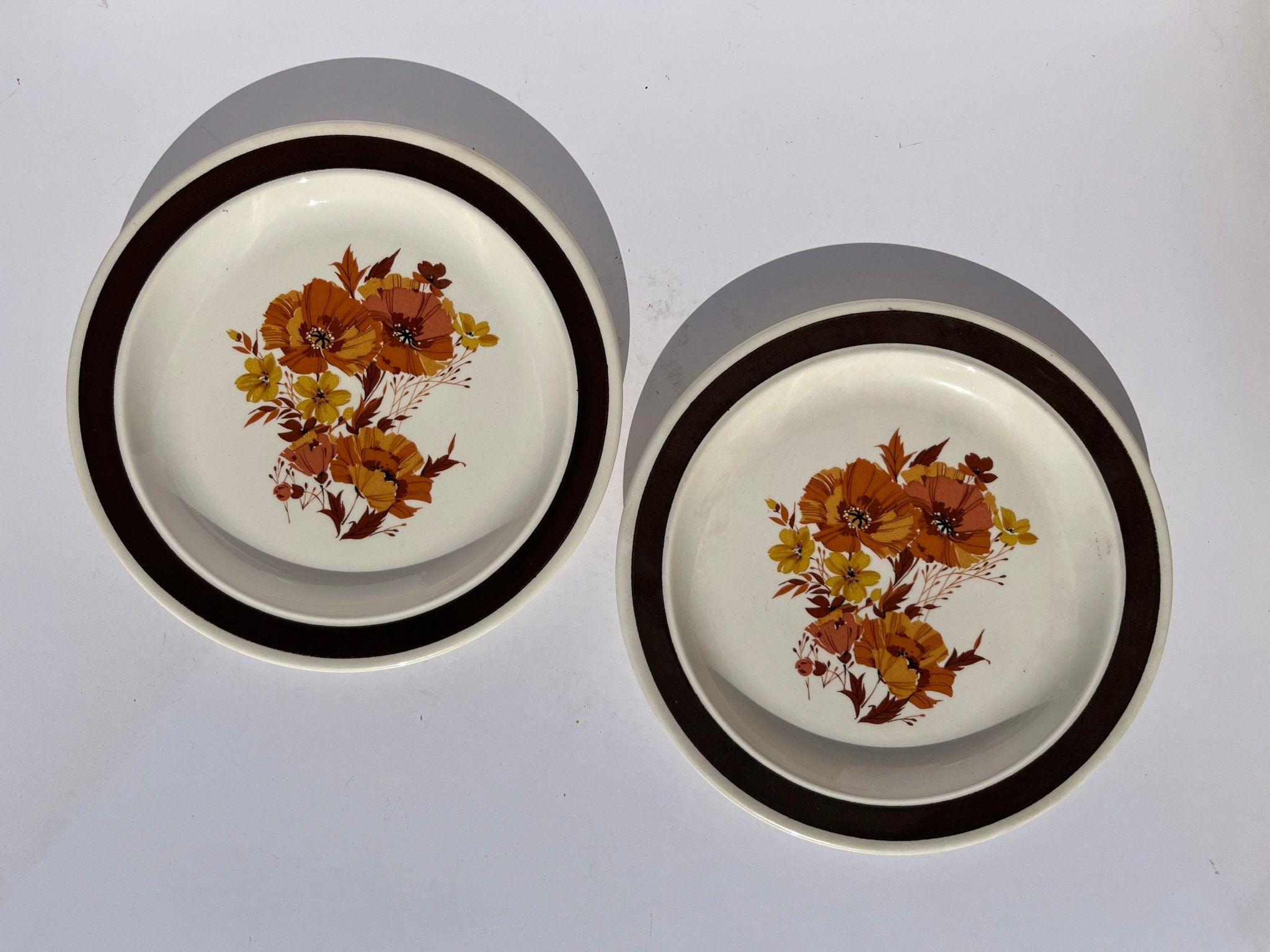 Vintage Stoneware Floral Fall Plates