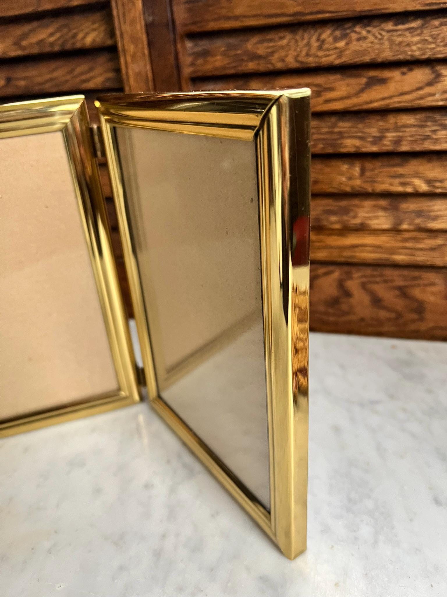 Vintage Gold Brass Bi Fold Photo Frame 5.5 X 7.5 #178 - Etsy