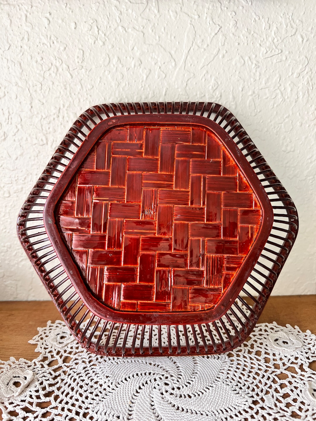 Vintage Woven Japanese Fruit Basket Set Etsy