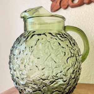 Vintage Anchor Hocking Lido Milano Glass Ball Pitcher