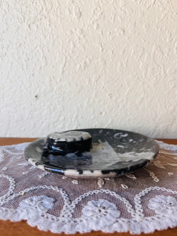 Black Ammonite and Orthoceras Oval Tray - image 3