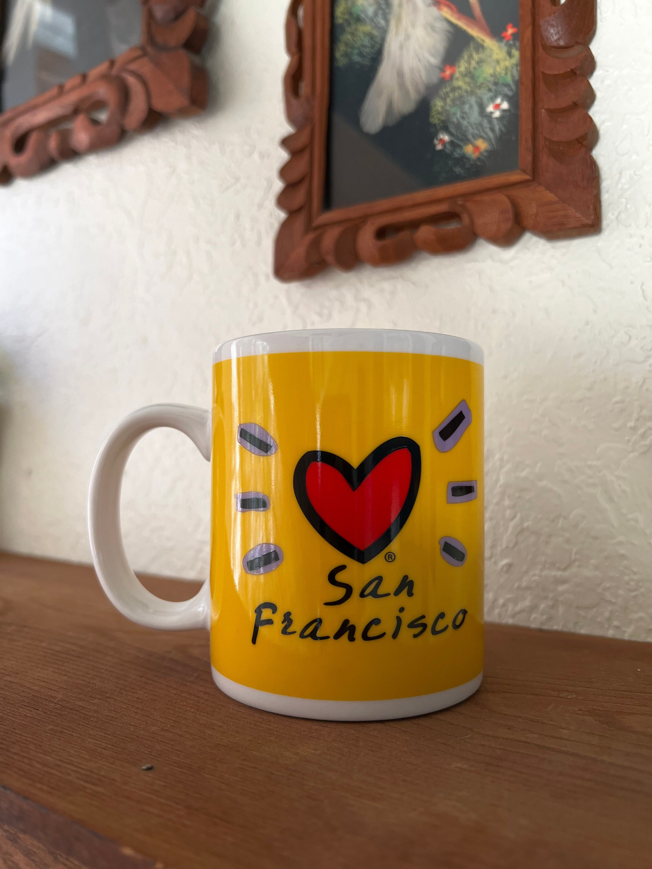 コレクション Luke Chueh coffee cup Vintage Luke-a-tuke San Francisco Yellow Coffee Mug With Red Heart