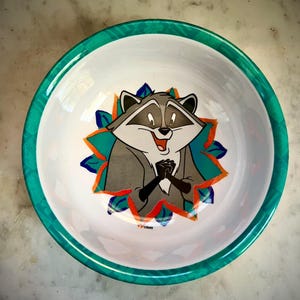 Vintage 90s Disney Pocahontas Meeko Raccoon Bowl – Nostalgic Kids Dish