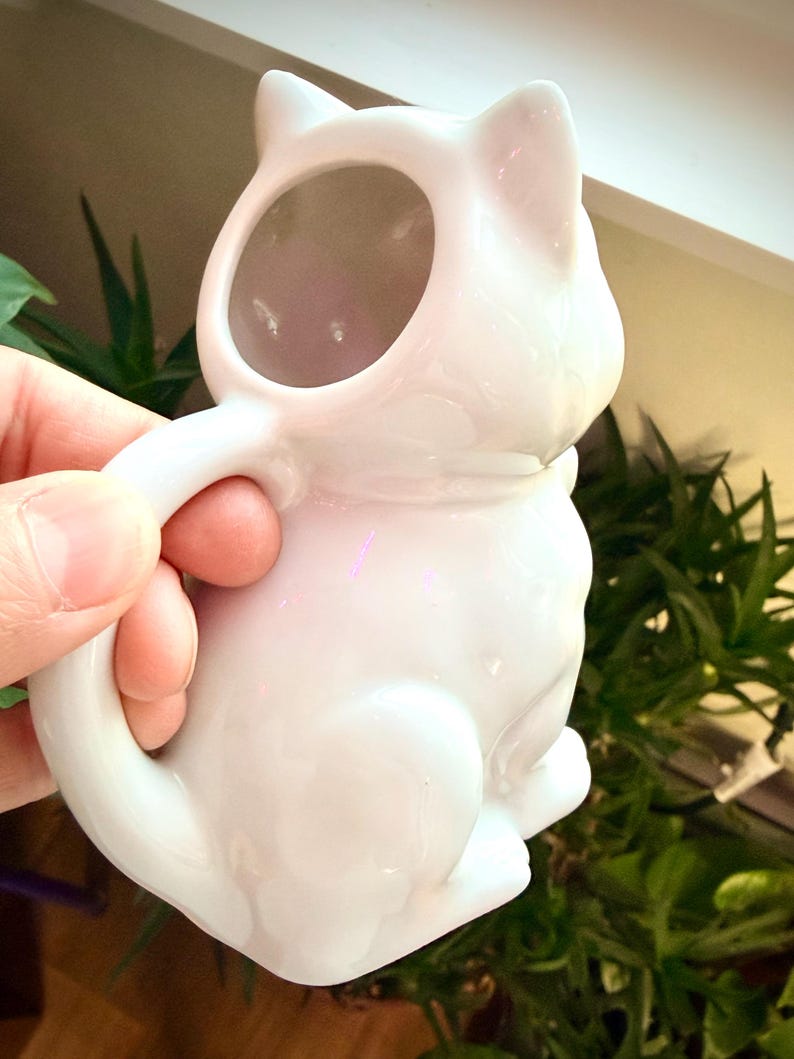Mini Cat Creamer Pitcher Japan Style White Bow Tie 4.5
