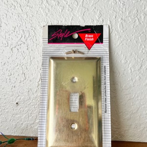 Vintage Brass Light Switch Socket Cover Plate – NOS