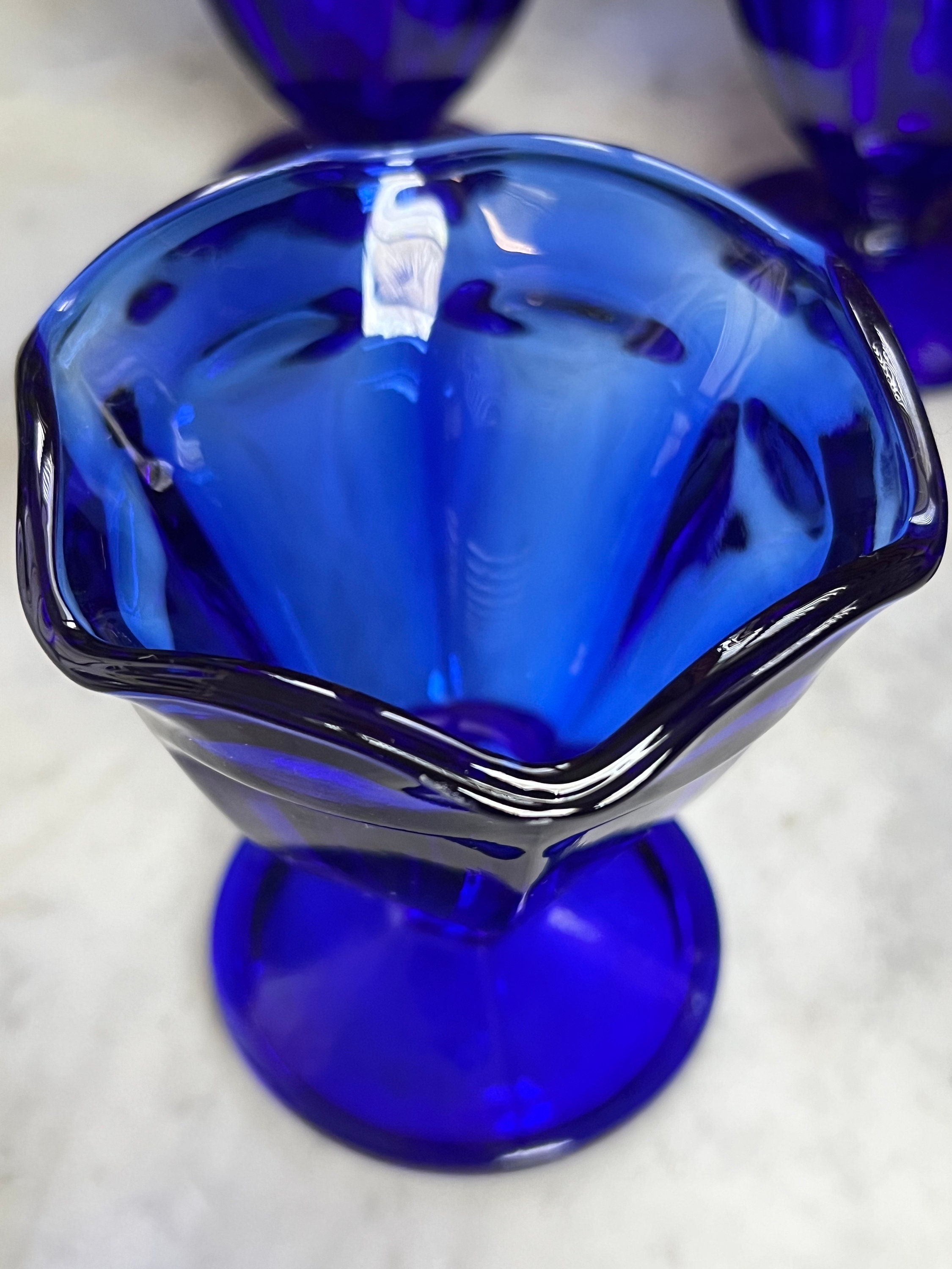 Anchor Hocking Cobalt Blue Sherbet Glass Set - Etsy
