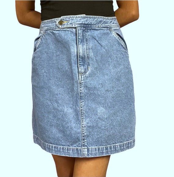 Vintage Denim Mini Skirt - image 3
