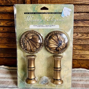 Elegant Curtain Drapery Medallion Holdbacks - Bronze Finish 4&quot; Stem Set of Two