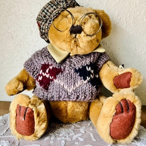 Brass Button Bears Sherwood &quot;Bear of Long Life&quot; – 1996 Plush NWT – Primitive Decor