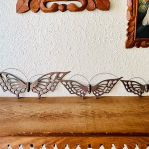 Vintage Brass/Bronze Color Butterfly Wall Hanging Set of 3