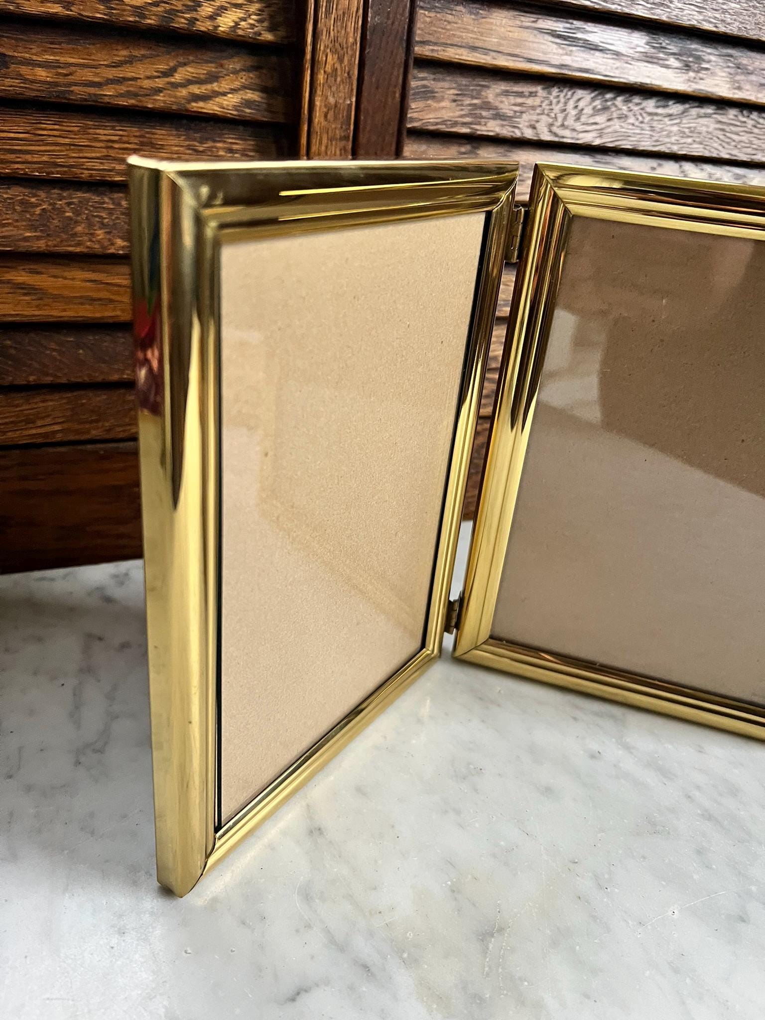 Vintage Gold Brass Bi Fold Photo Frame 5.5 X 7.5 #178 - Etsy