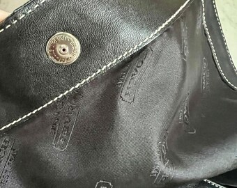 Coach Soft Black Leather Purse #E043-9570 – White Stitch Accents
