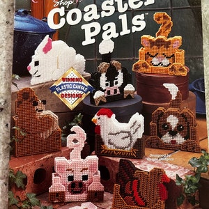 Vintage Needlepoint Animal Coaster Pals